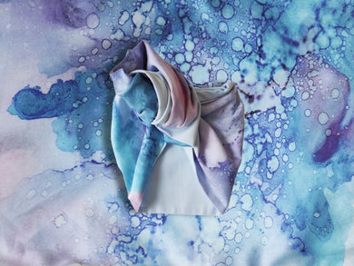 Fascia Turbante modellabile in cotone | Tessuto Made in Italy | retro celeste chiaro - Multifaces design