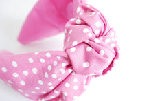 Carica l&#39;immagine nel visualizzatore di Gallery, Cerchietto capelli donna reversibile rosa e bianco - Multifaces design
