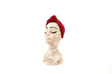 Carica l&#39;immagine nel visualizzatore di Gallery, Cerchietto capelli donna reversibile rosso scuro - Multifaces design
