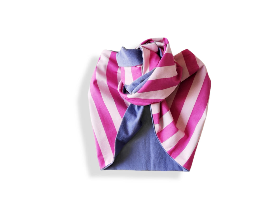 Fascia Turbante modellabile in cotone | Accessori in armocromia | rosa e violetto - Multifaces design